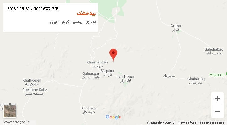 روستای بیدخشک بر روی نقشه