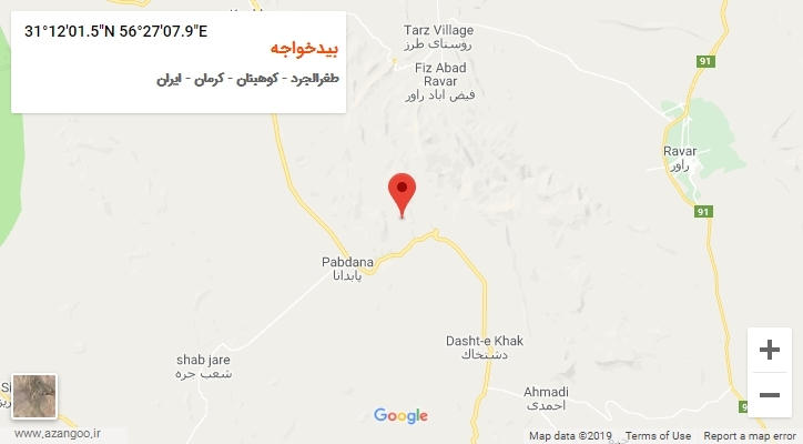 روستای بیدخواجه بر روی نقشه