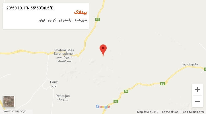 روستای بیدلنگ بر روی نقشه