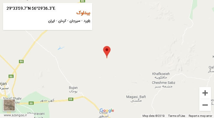 روستای بیدلوک بر روی نقشه