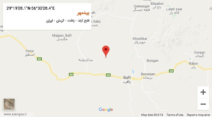 روستای بیدمهر بر روی نقشه