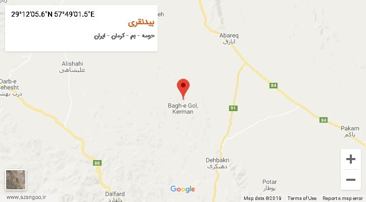 روستای بیدنقری بر روی نقشه