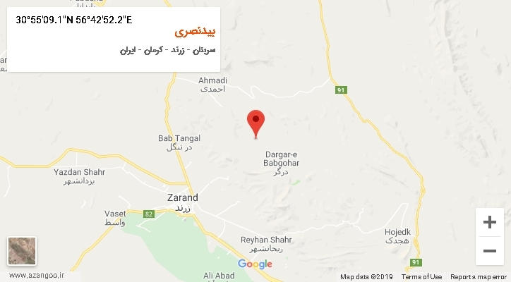 روستای بیدنصری بر روی نقشه
