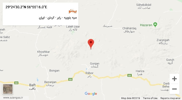 روستای بیدنو بر روی نقشه