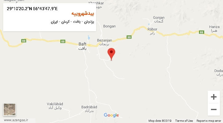 روستای بیدشهروییه بر روی نقشه