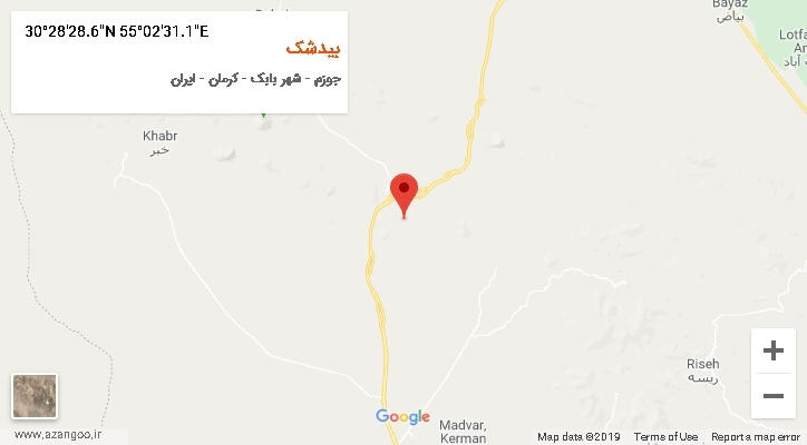روستای بیدشک بر روی نقشه