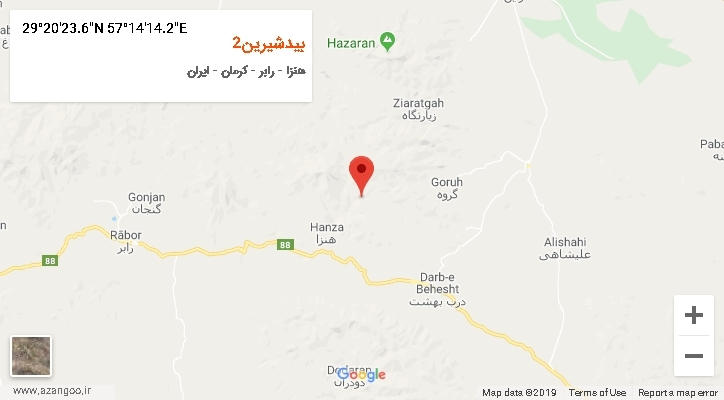 روستای بیدشیرین2 بر روی نقشه