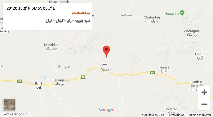 روستای بیدصحت بر روی نقشه