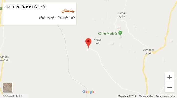 روستای بیدستان بر روی نقشه