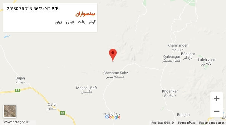 روستای بیدسواران بر روی نقشه