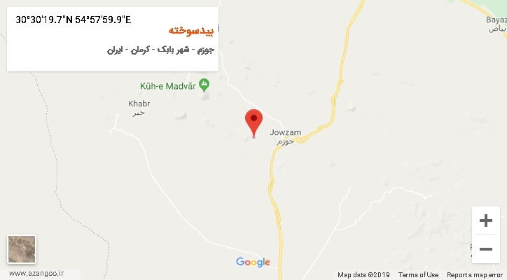 روستای بیدسوخته بر روی نقشه