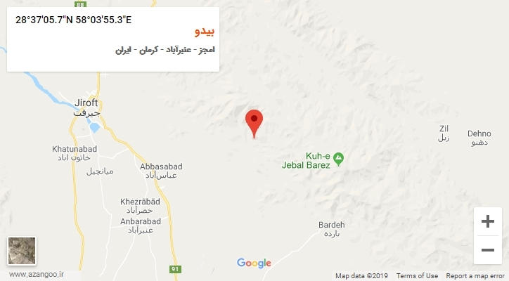 روستای بیدو بر روی نقشه