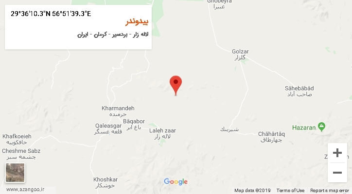 روستای بیدوندر بر روی نقشه