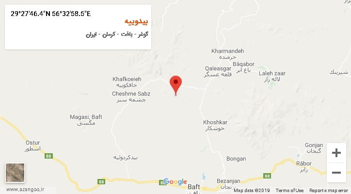روستای بیدوییه بر روی نقشه