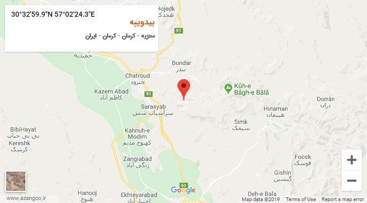 روستای بیدوییه بر روی نقشه