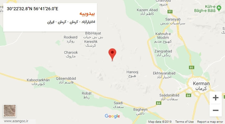روستای بیدوییه بر روی نقشه