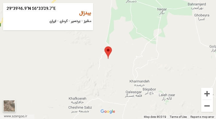 روستای بیدزال بر روی نقشه