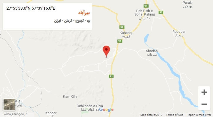روستای بیرآباد بر روی نقشه