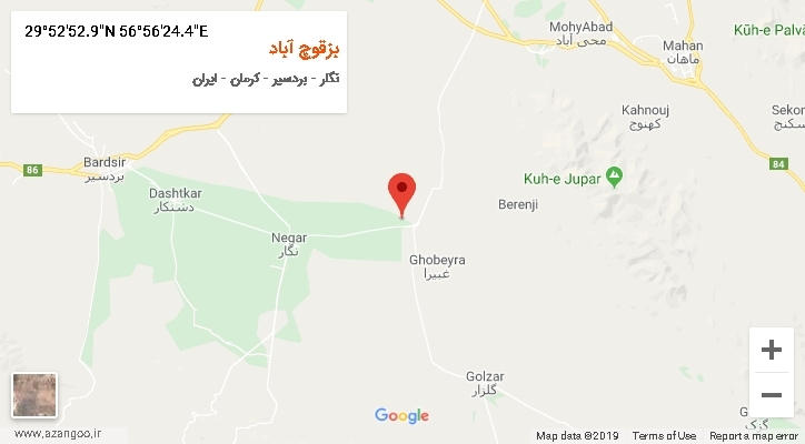 روستای بزقوچ آباد بر روی نقشه