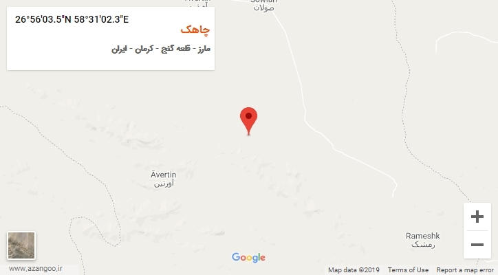 روستای چاهک بر روی نقشه