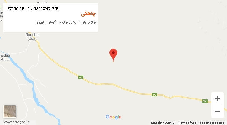 روستای چاهکی بر روی نقشه