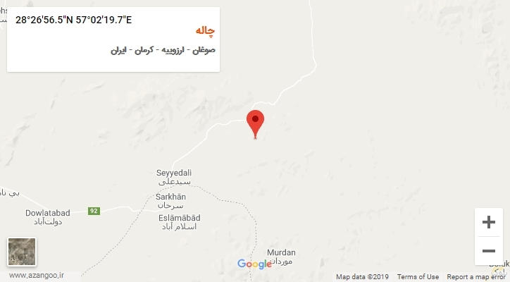 روستای چاله بر روی نقشه