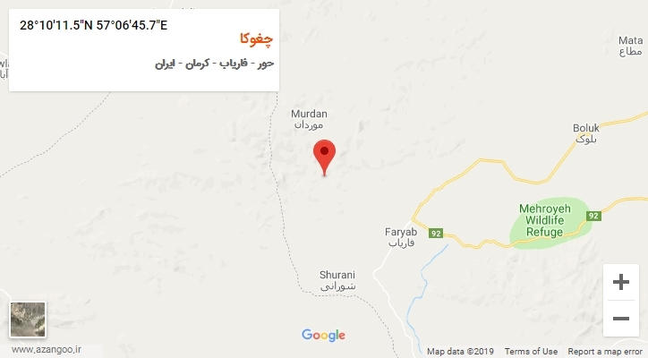 روستای چغوکا بر روی نقشه