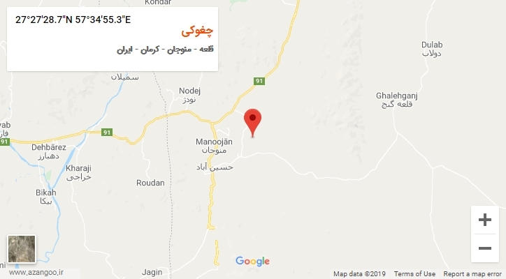 روستای چغوکی بر روی نقشه