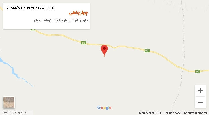 روستای چهارچاهی بر روی نقشه