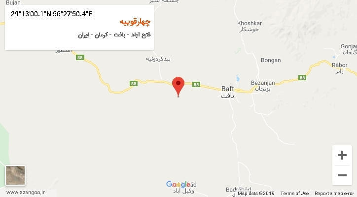 روستای چهارقوییه بر روی نقشه