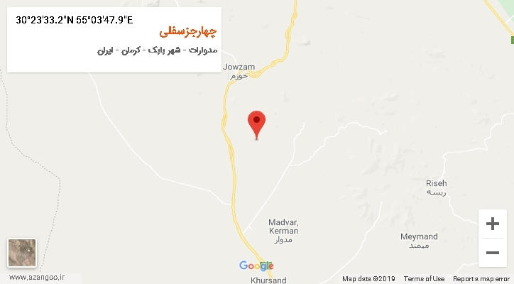 روستای چهارجزسفلی بر روی نقشه