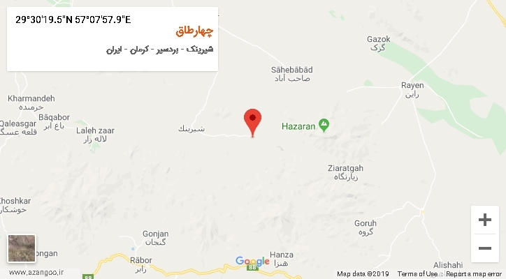 روستای چهارطاق بر روی نقشه