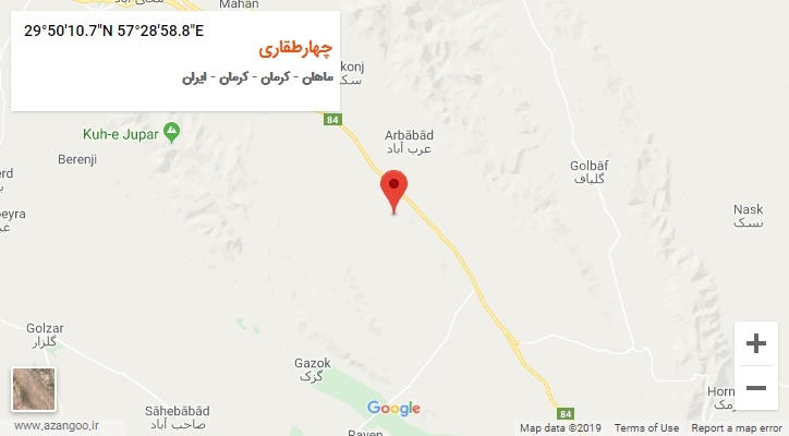 روستای چهارطقاری بر روی نقشه