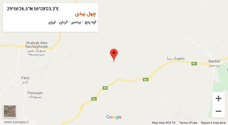 روستای چهل بیدی بر روی نقشه