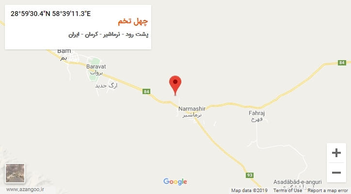 روستای چهل تخم بر روی نقشه