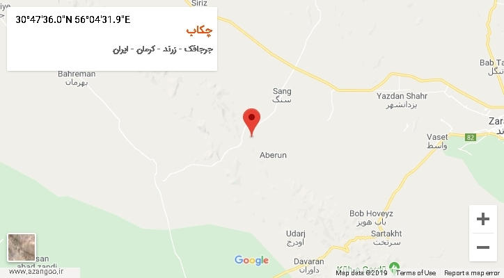 روستای چکاب بر روی نقشه