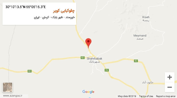 روستای چلوکبابی کویر بر روی نقشه