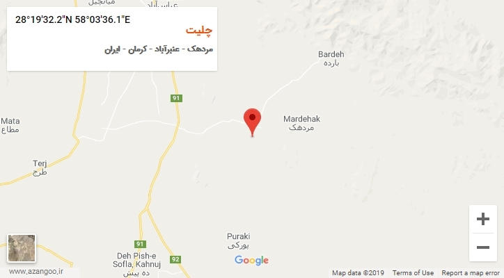 روستای چلیت بر روی نقشه