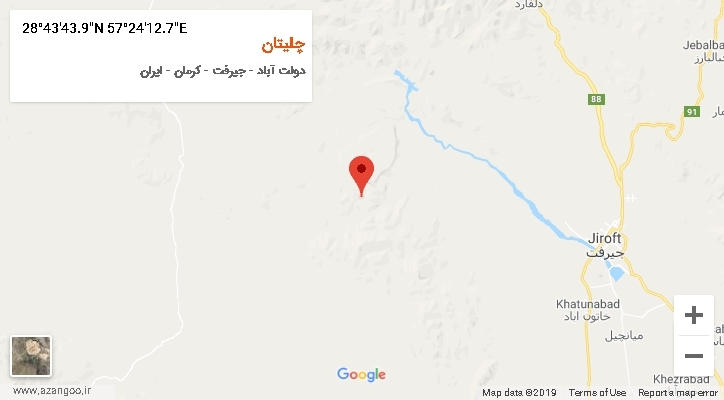 روستای چلیتان بر روی نقشه