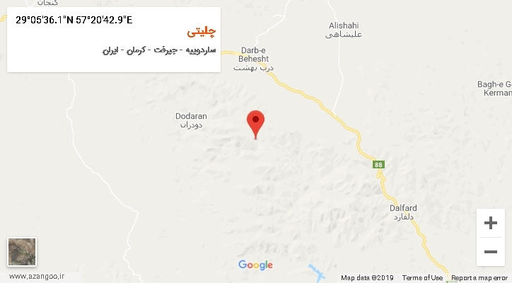 روستای چلیتی بر روی نقشه