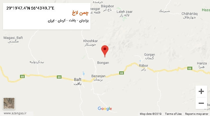 روستای چمن لاخ بر روی نقشه