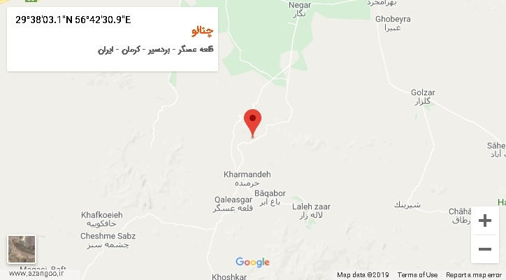 روستای چنالو بر روی نقشه