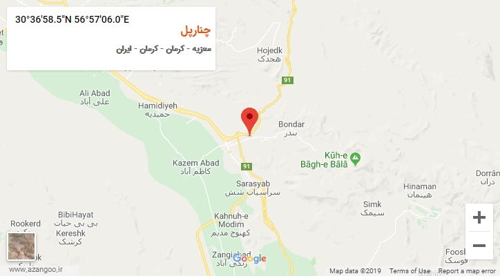 روستای چنارپل بر روی نقشه