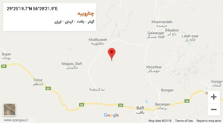 روستای چناروییه بر روی نقشه