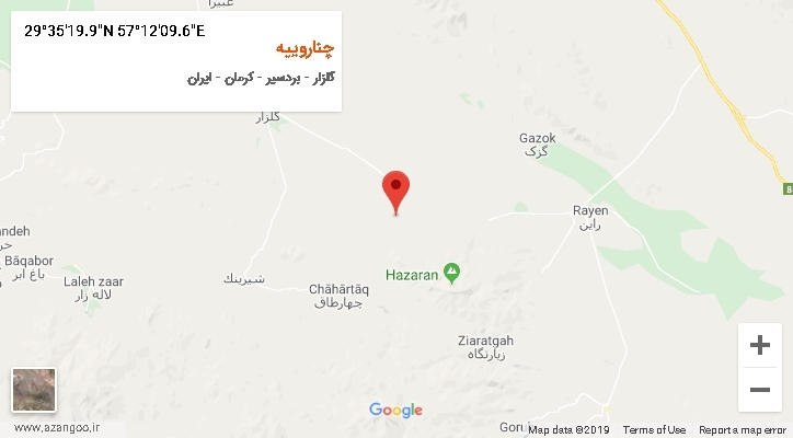 روستای چناروییه بر روی نقشه