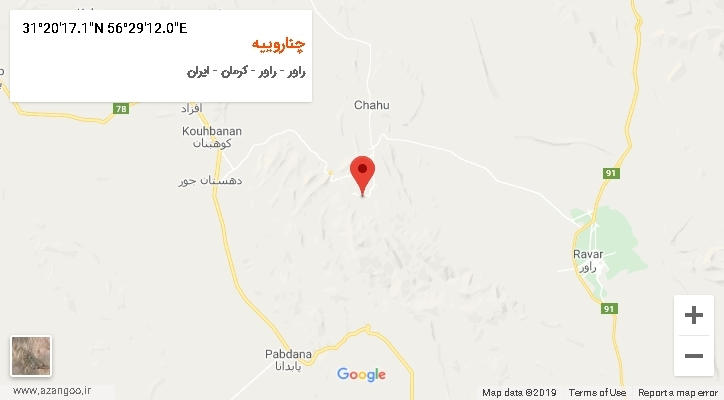 روستای چناروییه بر روی نقشه