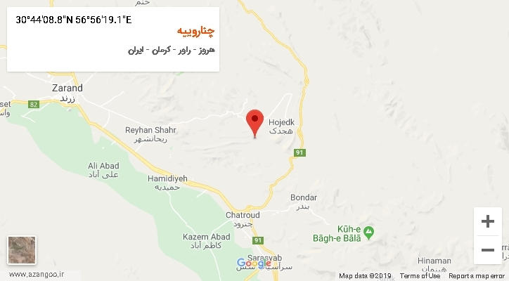 روستای چناروییه بر روی نقشه