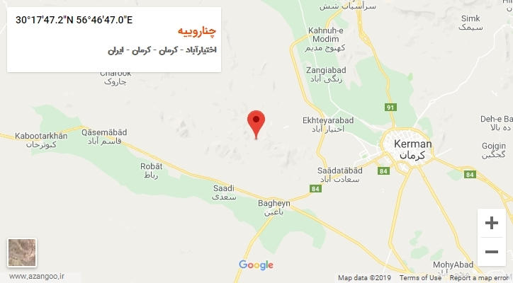 روستای چناروییه بر روی نقشه
