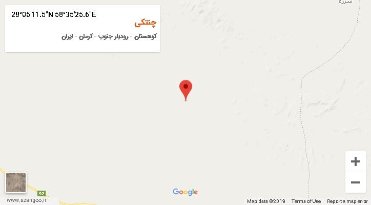روستای چنتکی بر روی نقشه