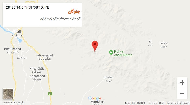 روستای چنوگان بر روی نقشه